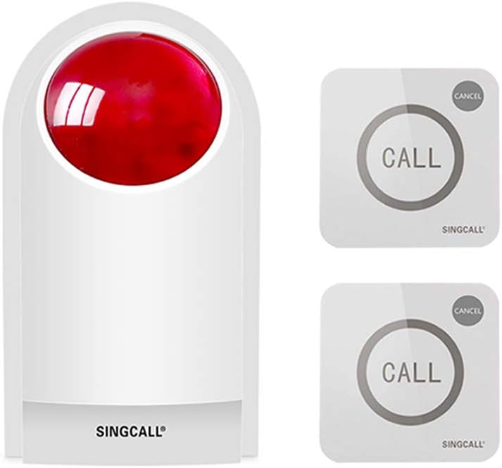 SOS Alert System with 1 Red Flashing Siren and 4 Panic Buttons H54534