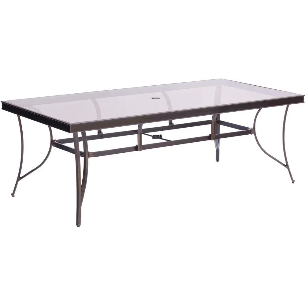 9-Piece Outdoor Dining Set with Swivel Rockers and Glass-Top Table O975
