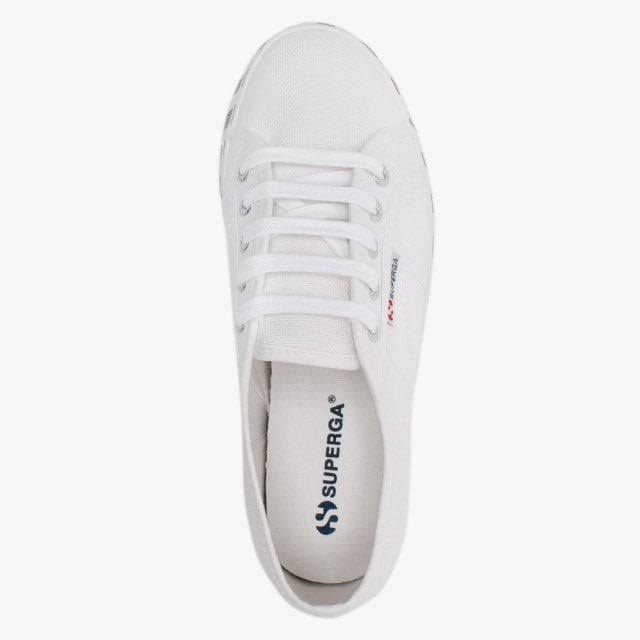 White Canvas Flatform Trainers L297