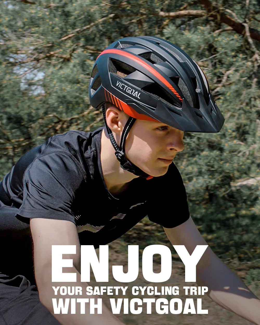 Bike Helmet with Visor and Goggles USB Rechargeable Light U80112