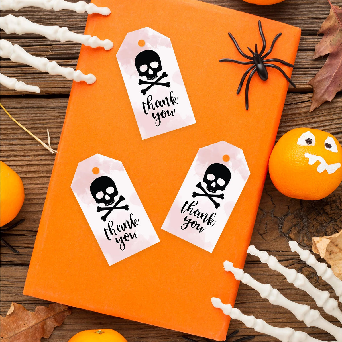 100-Pk Skull Gift Tags With String, 2 x 3.75 inch F77712