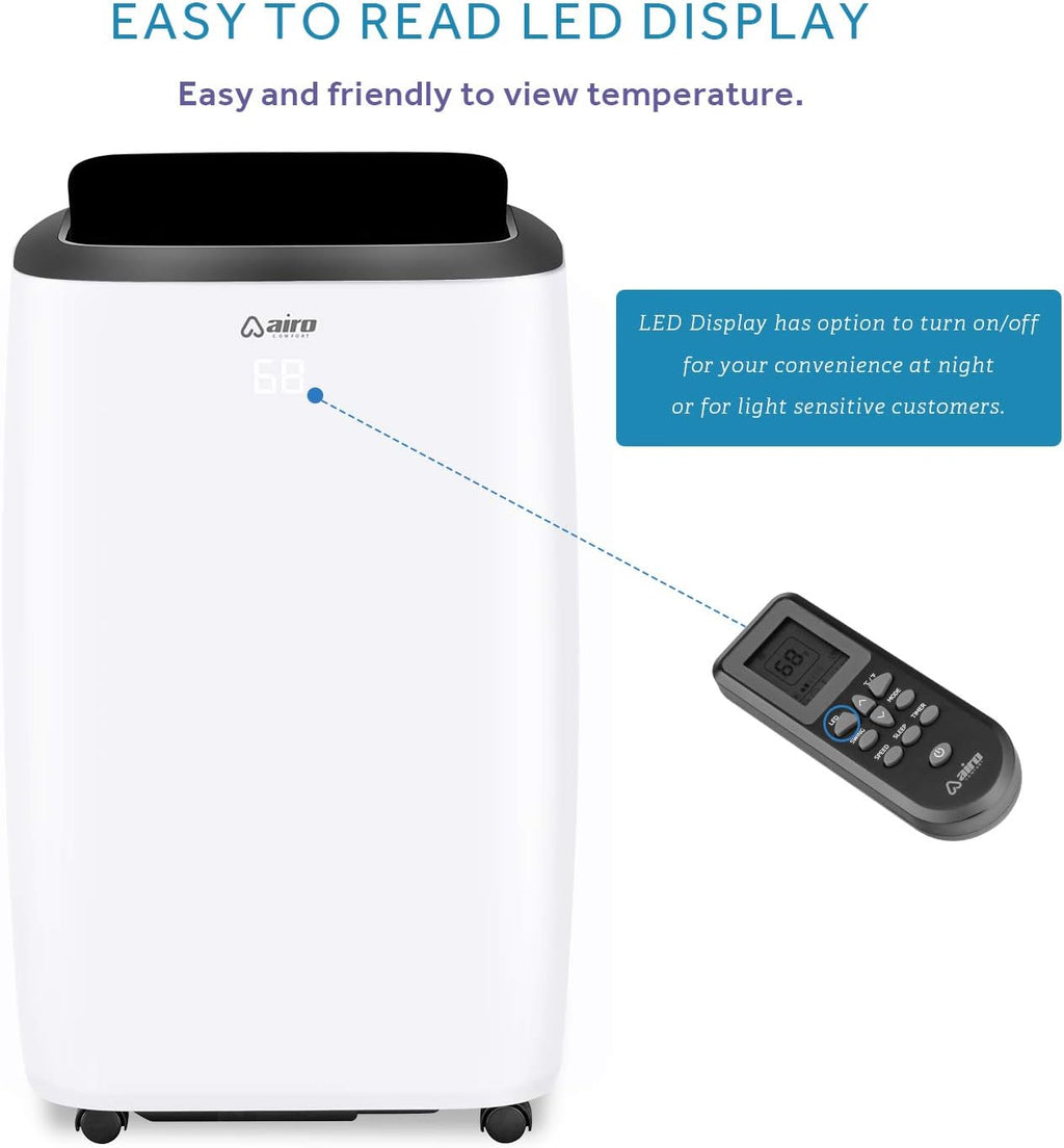 Portable Air Conditioner 14,000 BTU with Remote Control, White O761825