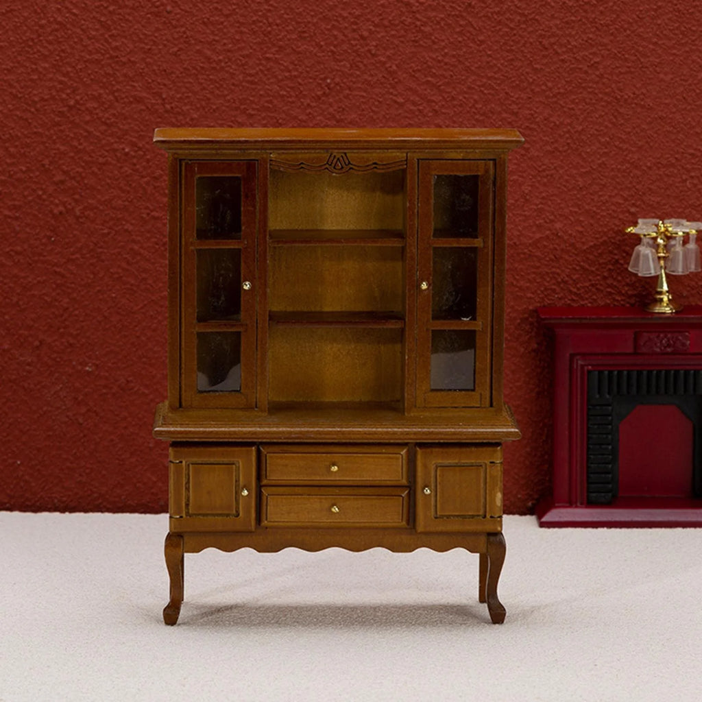 Walnut Miniature Bookcase Cabinet O9110
