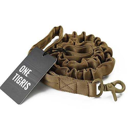 Tactical Dog Training Bungee Leash with 2 Control Handle Quick Release Nylon D41329