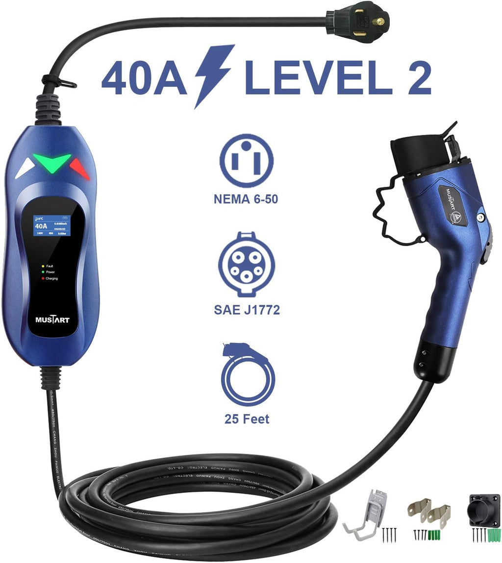 Portable EV Charger 240 Volt 25ft Cable 40 Amp I9449