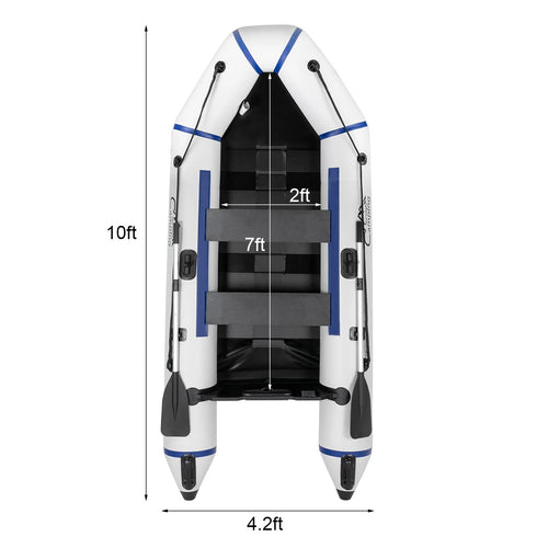 10ft Inflatable Boat, Gray/White L889950
