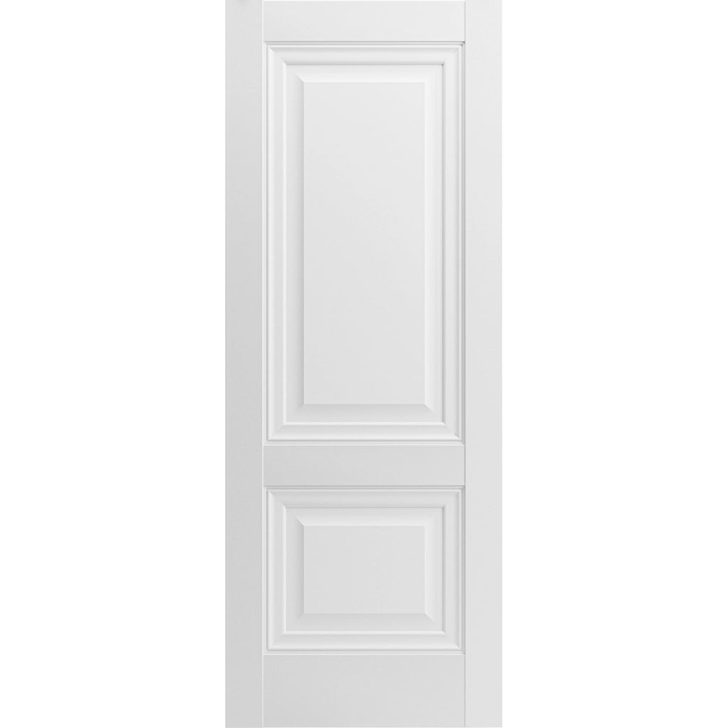 Solid French Double Doors 64 x 96 inches Light Grey Oak with Frosted Glass Wood Solid Panel Frame Trims Closet Bedroom Sturdy Doors N481472