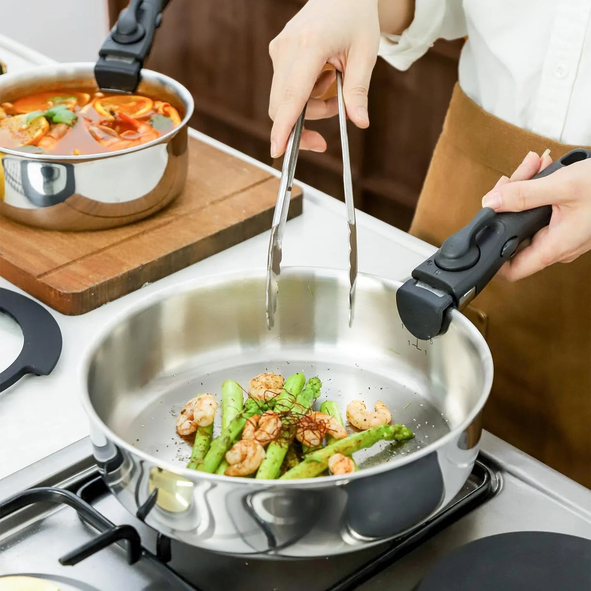 20 Piece Stainless Steel Cookware Set with Removable Handle F53806