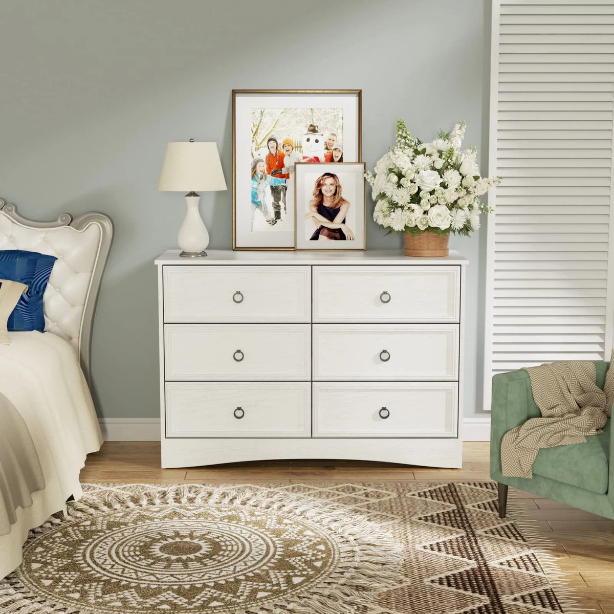 Gray 6 Drawer Wood Dresser Z613392