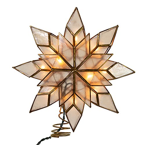 8.5-Inch Capiz Star Tree Topper with 10 Clear Lights D116437