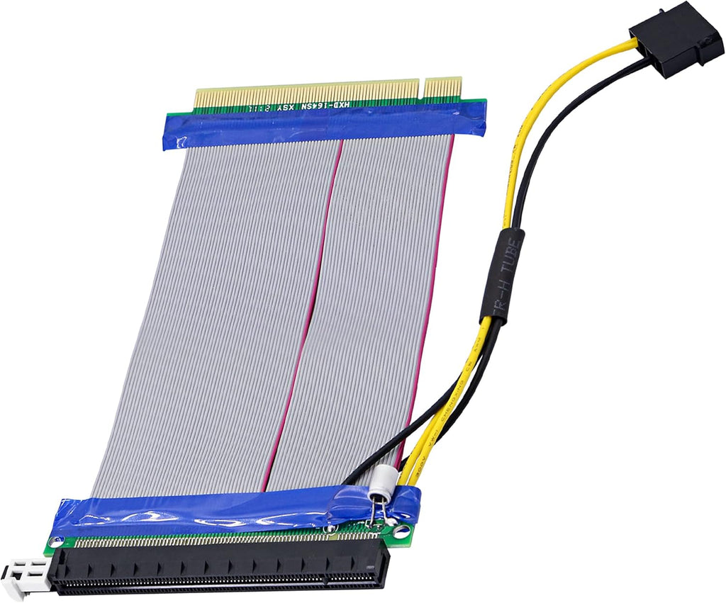 PCIe 16x to 16x Powered Flexible Riser Extender Cable with Molex Power, 20CM W338