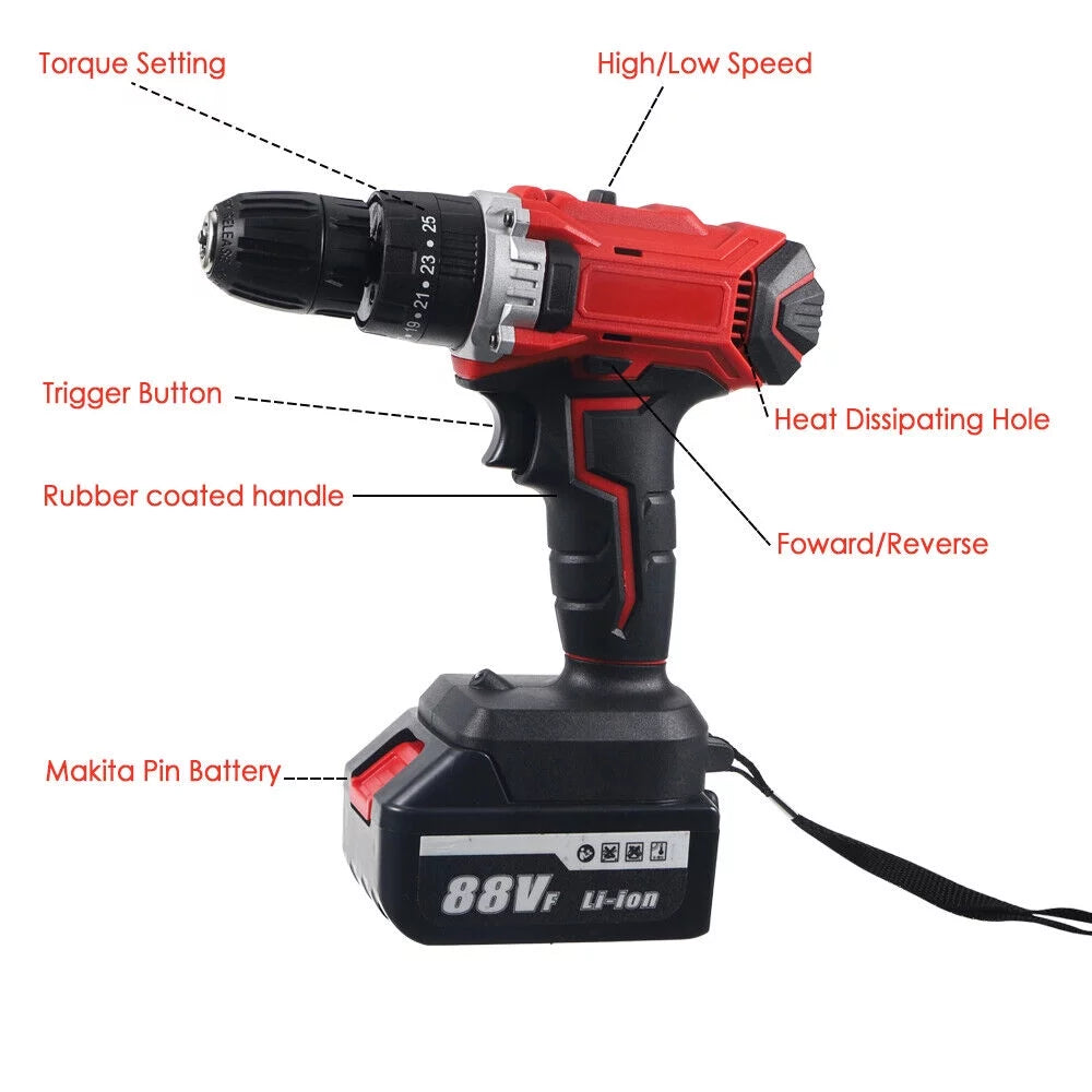 21V Cordless Impact Wrench 650Nm 1/2'' Driver Z68332