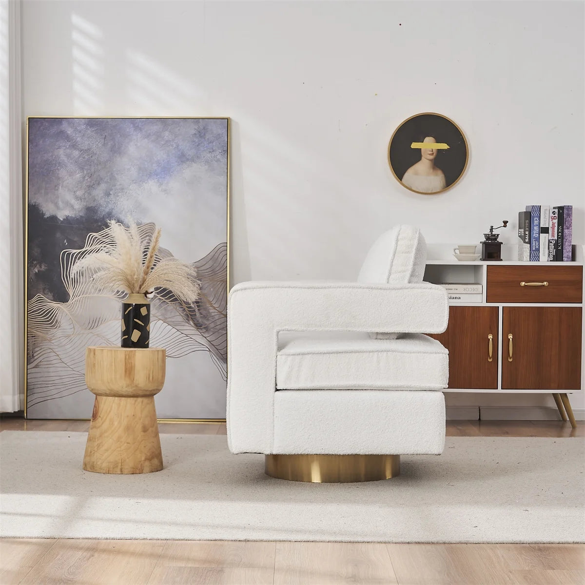 Modern Swivel Accent Barrel Chair G27285