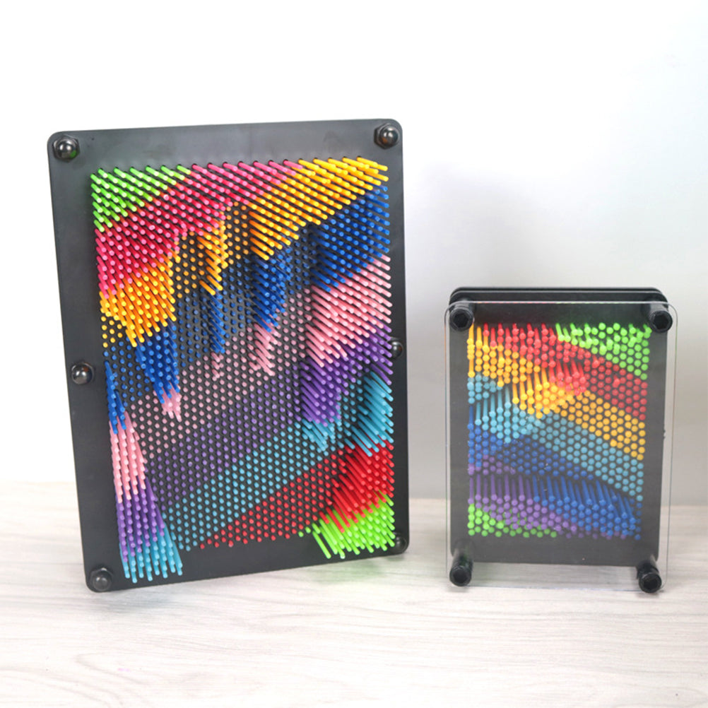 Plastic 3D Pin Art Educational Toys Square Handprint E8313