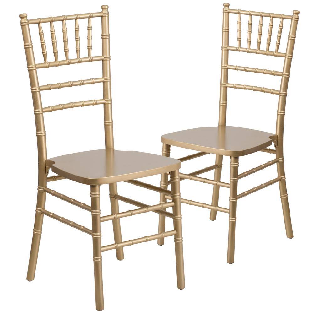 Gold Wood Chiavari Chairs Set of 2 F330