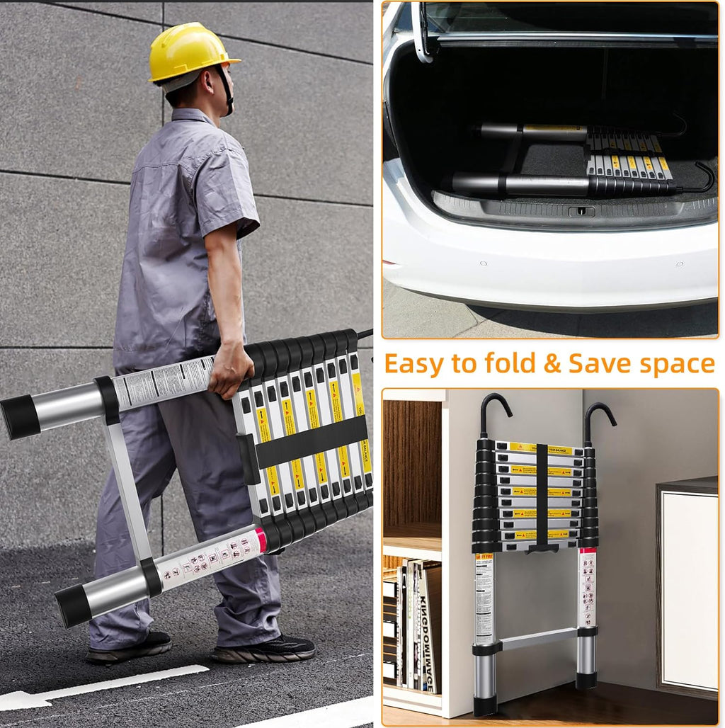 10.5ft Aluminum Telescoping Ladder with Hook T42090