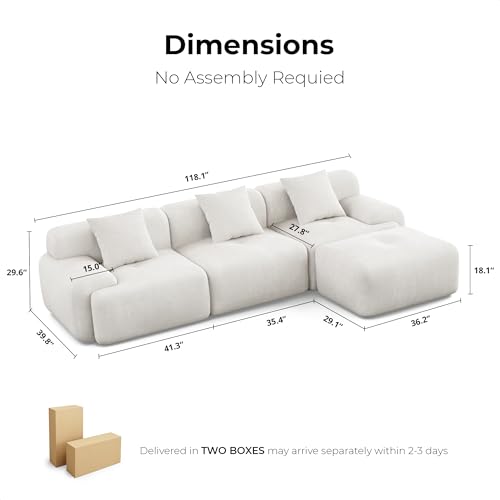 Green Corduroy L-Shaped Sectional Sofa with Ottoman T828920