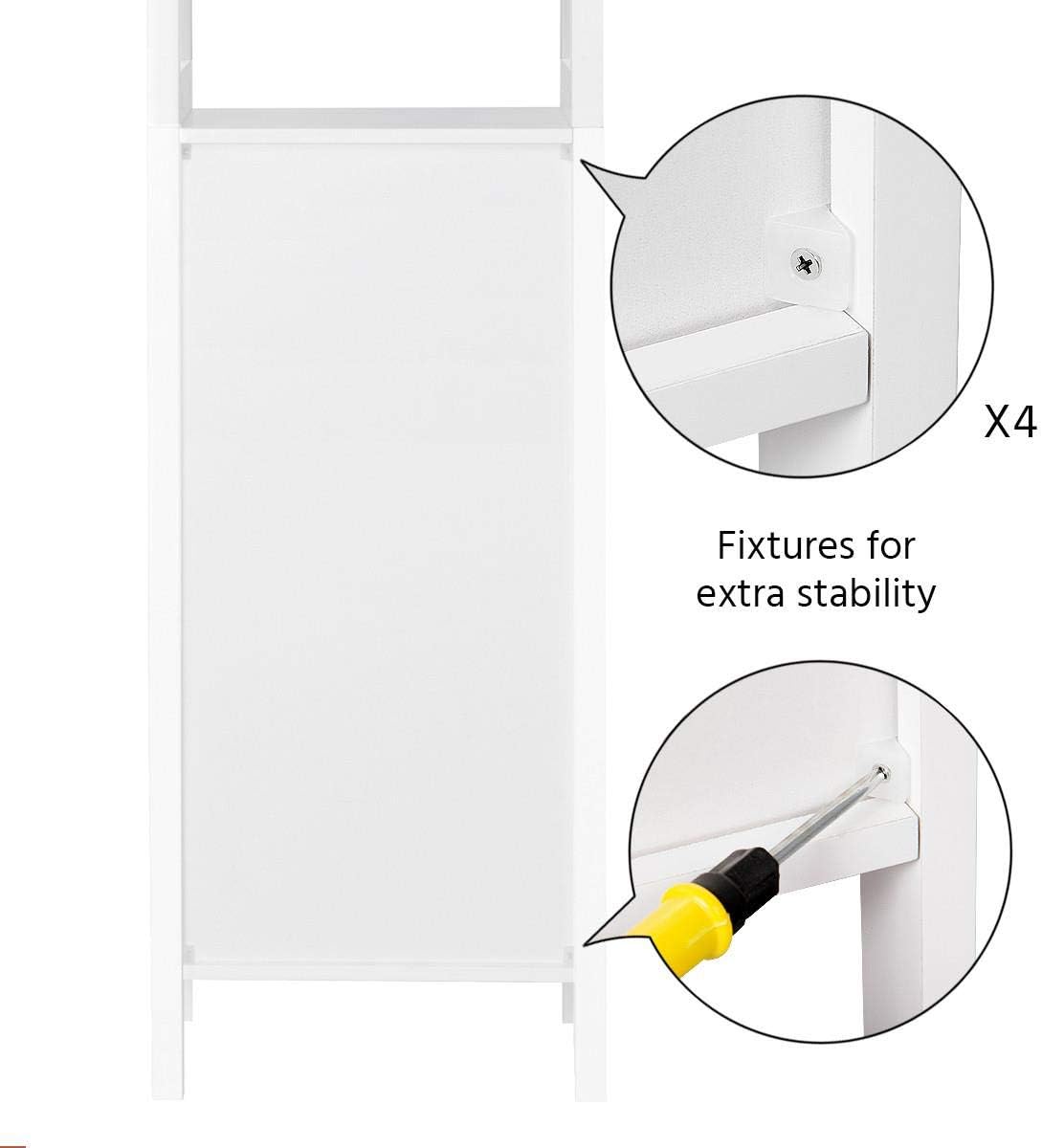3 Tier Free Standing Wooden Bathroom Storage Cabinet with Adjustable Shelf, White B97040