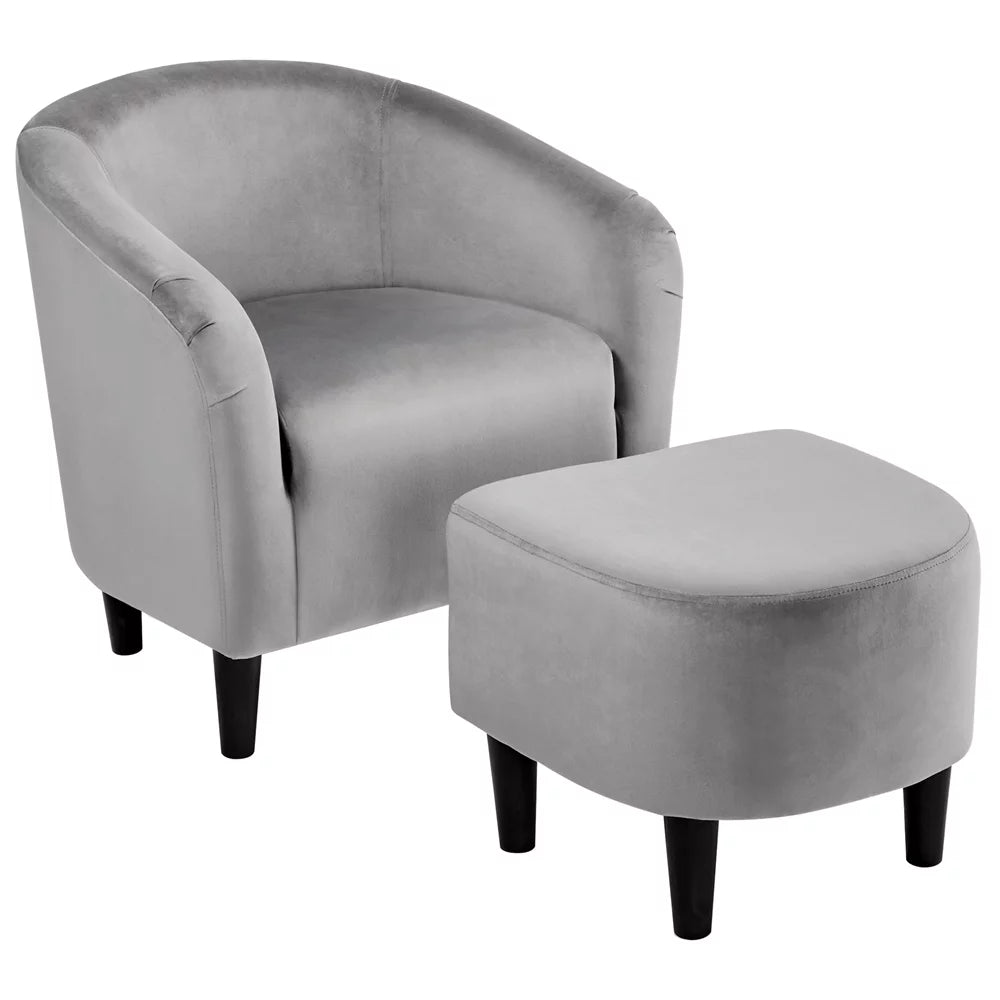 Gray Club Chair and Ottoman Set A502820
