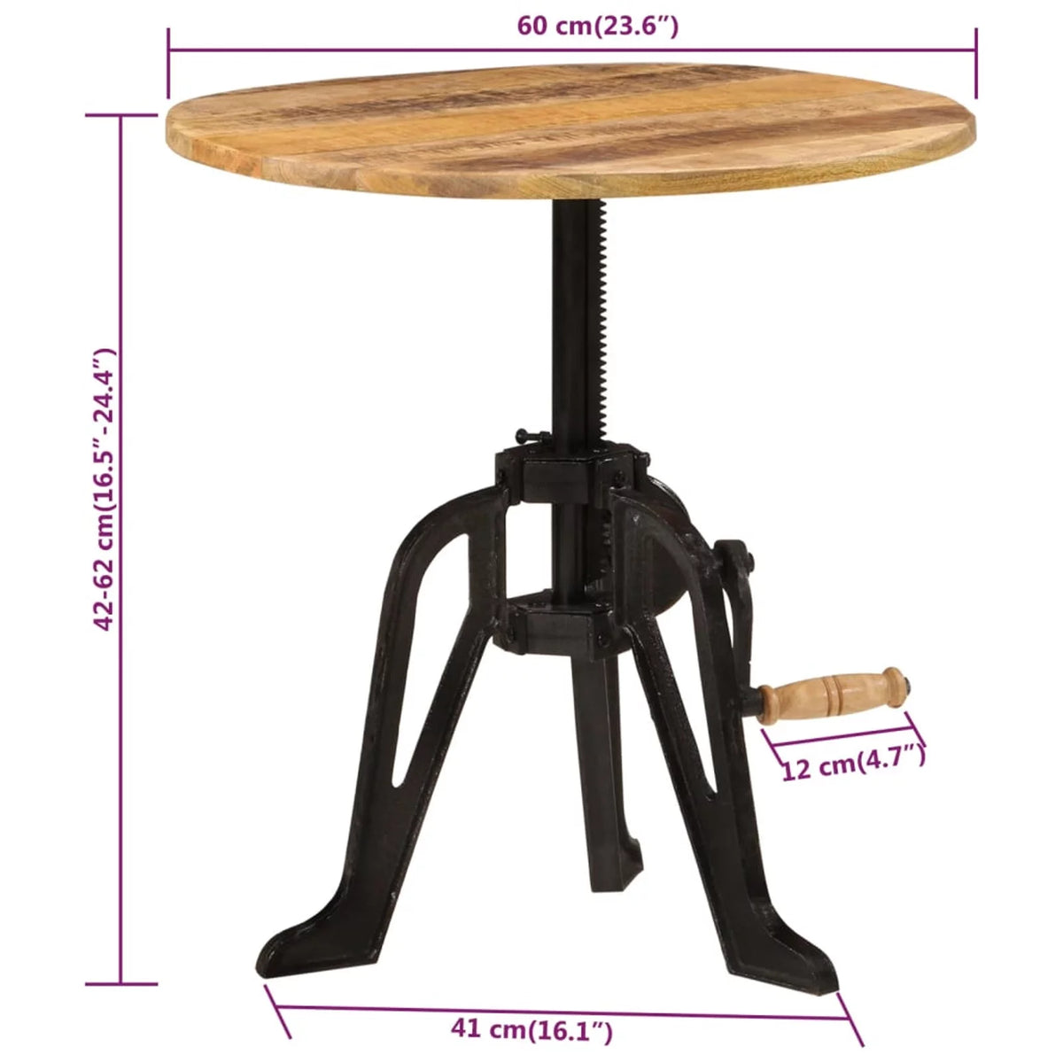 Height Adjustable Mango Wood Coffee Table M353