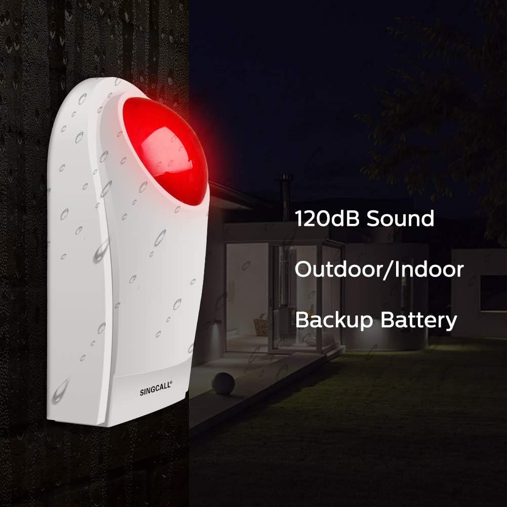SOS Alert System with 1 Red Flashing Siren and 4 Panic Buttons H54534