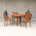 5-Piece Solid Wood Round Patio Dining Set Q7989