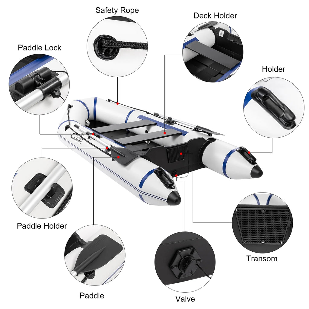 10ft Inflatable Boat, Gray/White L889950