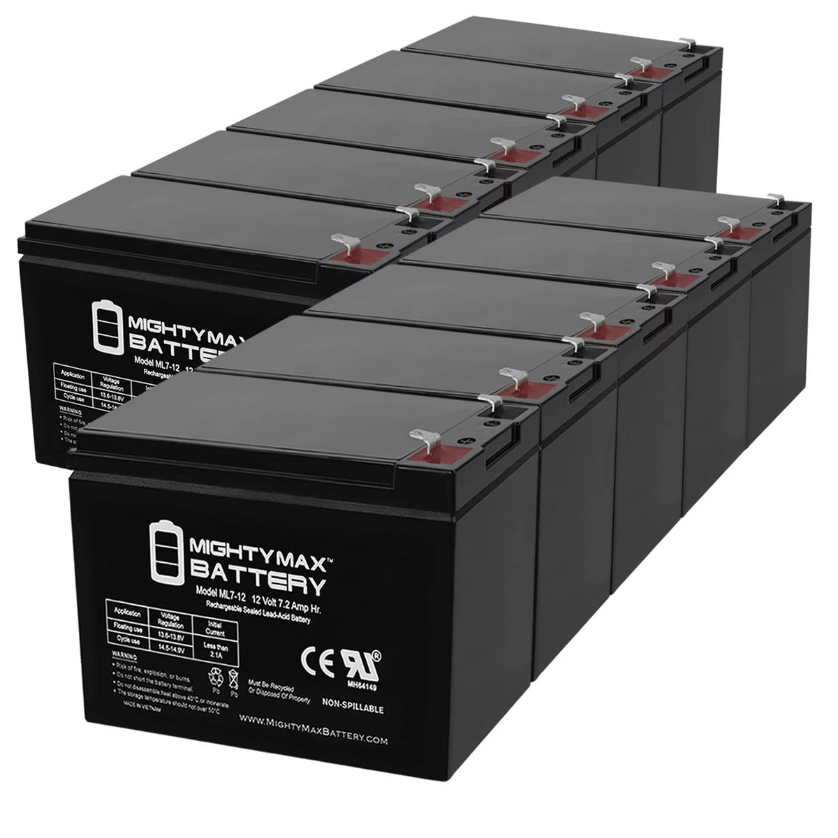 12 Volt 7ah Rechargeable Battery with F1 Terminals F9391