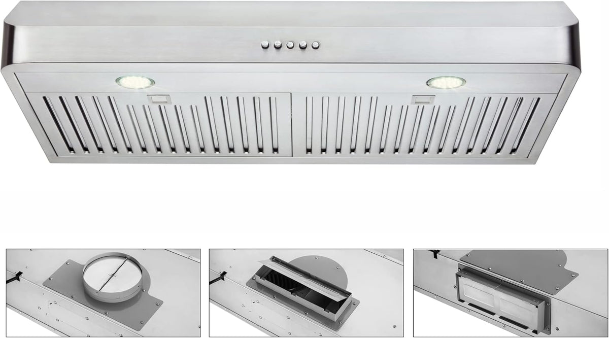 30 Inch Under Cabinet Range Hood Stainless Steel 400 CFM D61767
