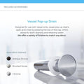 Vitreous China Circular Vessel Bathroom Sink with Faucet and Overflow M1149