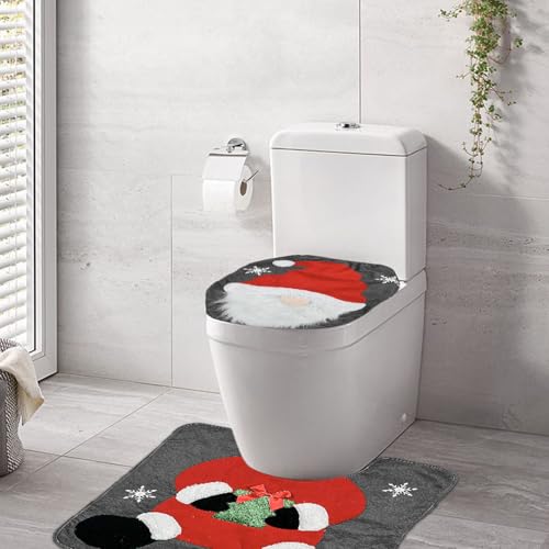 Christmas Toilet Seat Cover and Rug Set 2PCS Non-Slip N512