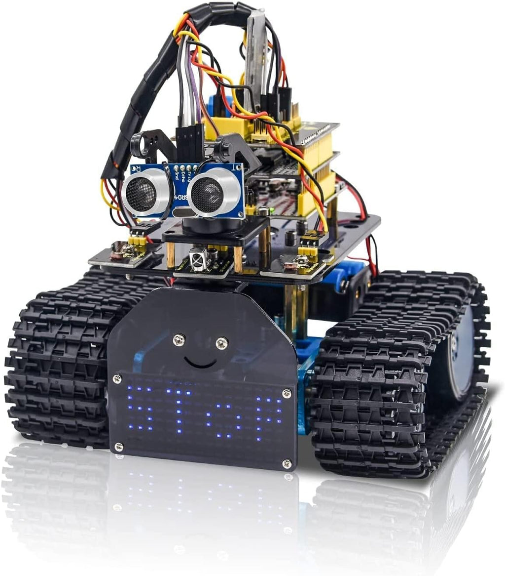 Mini Tank Robot Smart Car Kit with LED Panel I1965