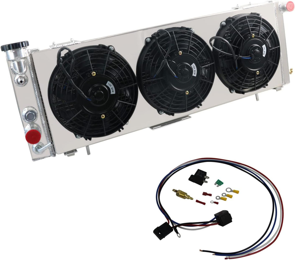 Aluminum 3 Row Core Radiator with Fan w/Shroud & Relay S572