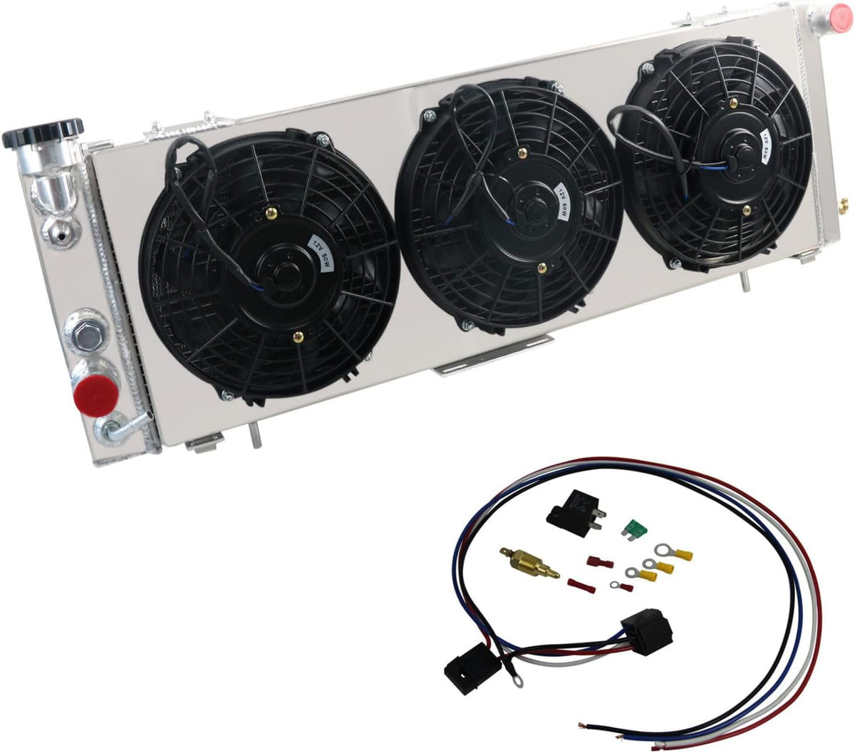 Aluminum 3 Row Core Radiator with Fan w/Shroud & Relay S572