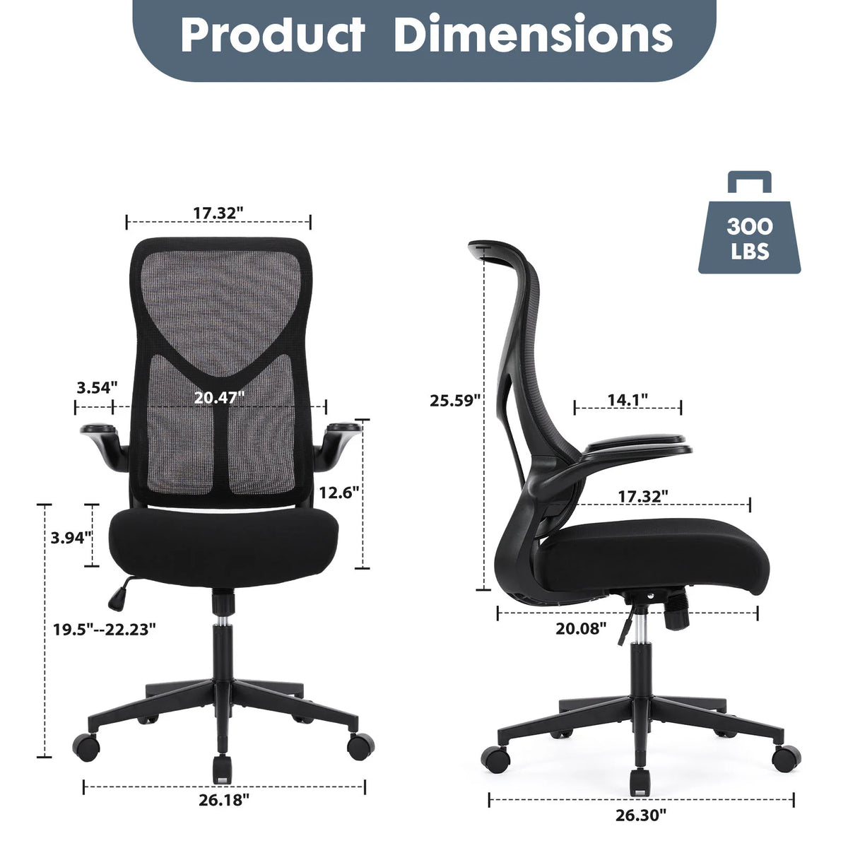 Black Ergonomic Mesh Office Chair N26168