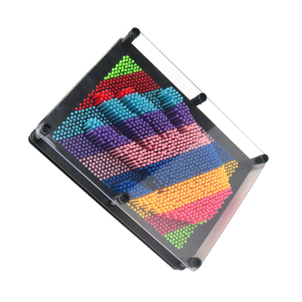 Plastic 3D Pin Art Educational Toys Square Handprint E8313