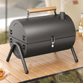 Portable Tabletop Charcoal BBQ Grill Cast Iron Black L63287