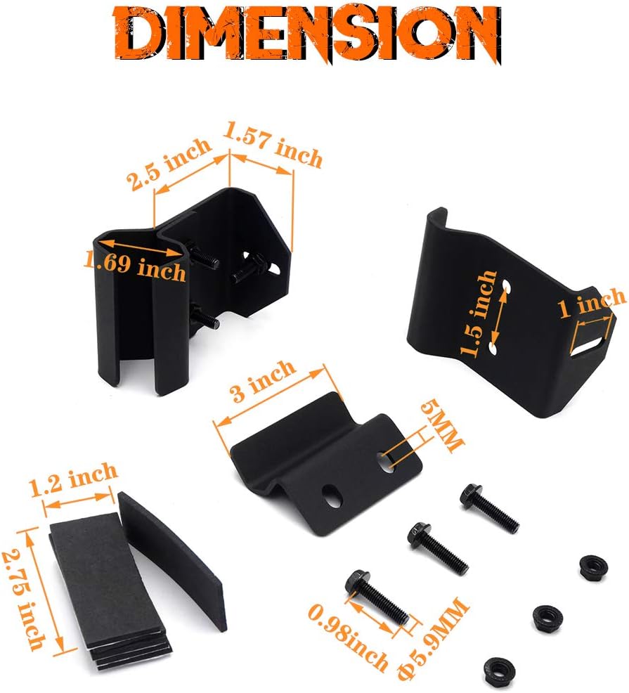 Black Mounting Bracket for Led Light Bar Pack of 2 Q396