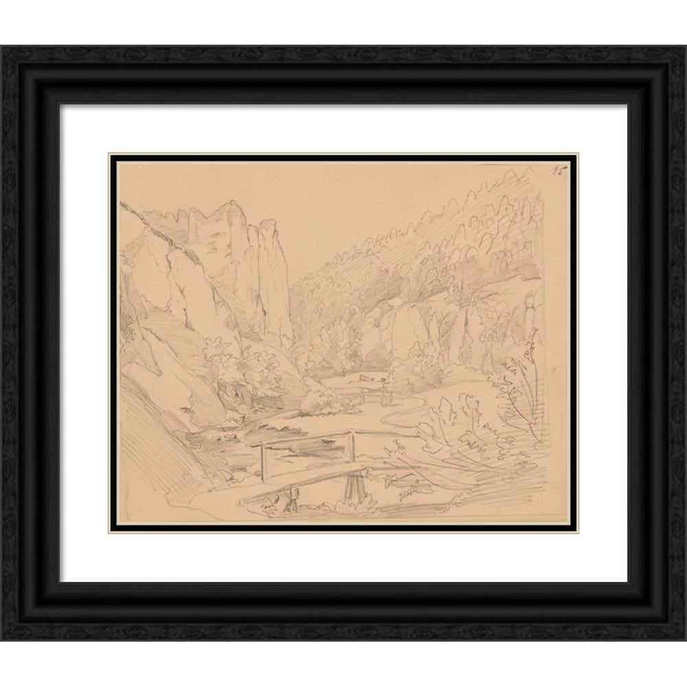 Black Ornate Wood Framed Museum Art Print X5198
