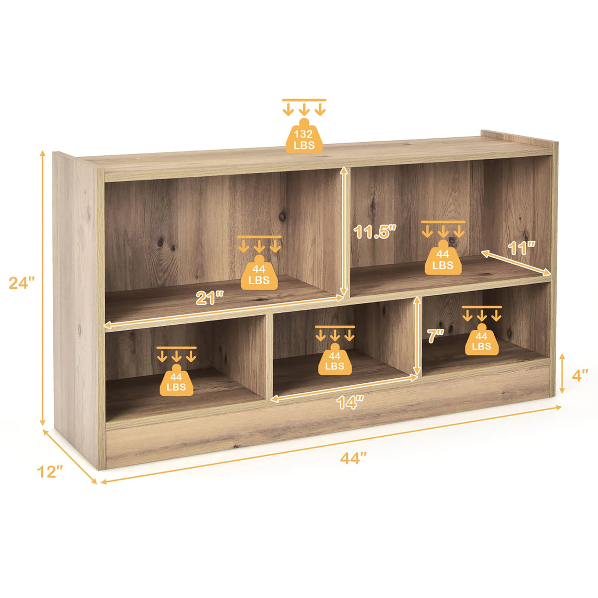 White 5-Cube Wood Bookcase H950306