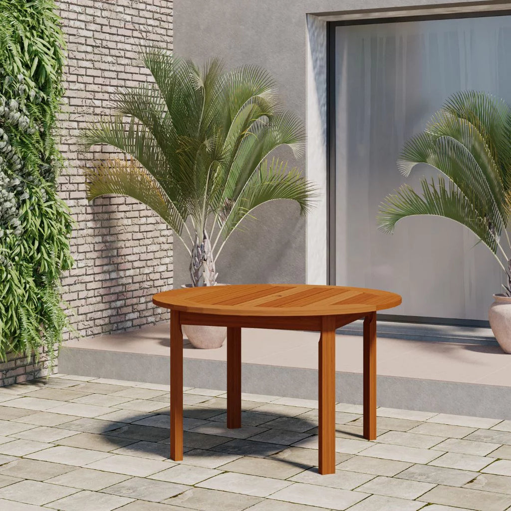 5-Piece Solid Wood Round Patio Dining Set Q7989
