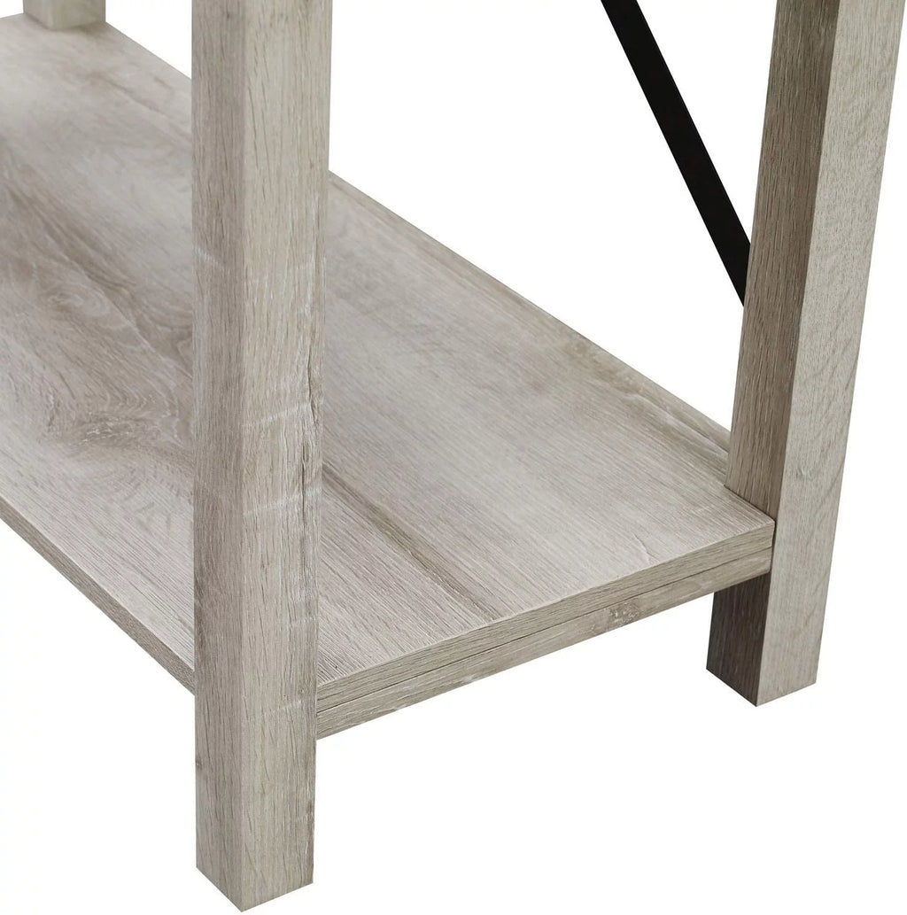 64 Inch Sable Grey Metal X-Back Bookshelf J7354