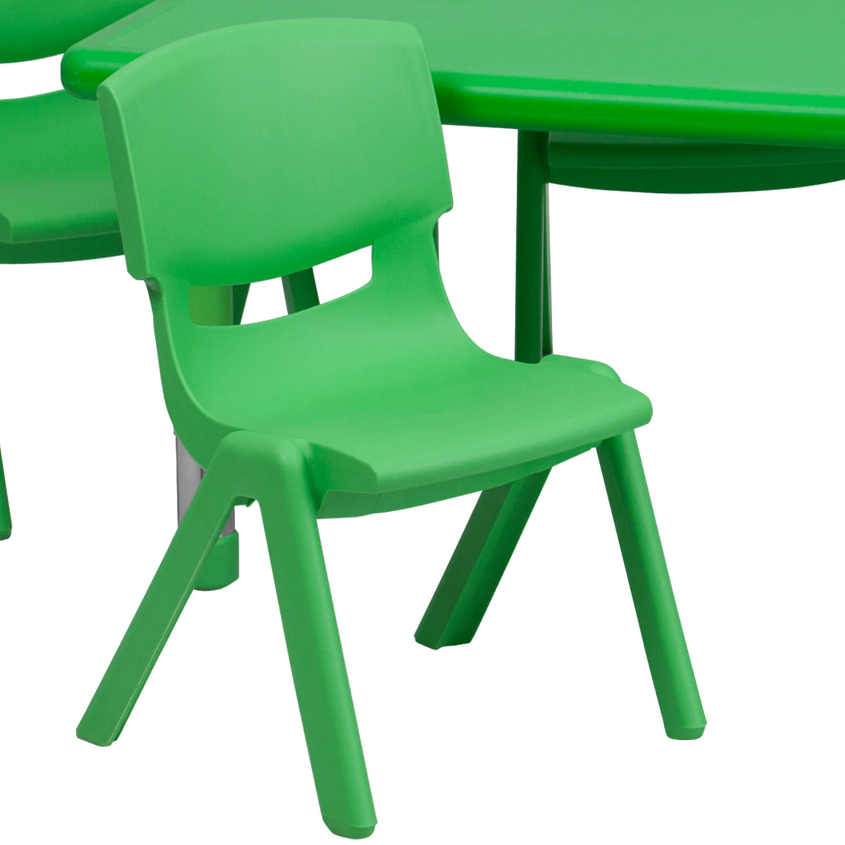 Green Plastic Height Adjustable Activity Table Set with 4 Chairs Y613