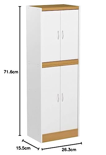 4 Door Kitchen Pantry with Four Shelves, Chocolate E848