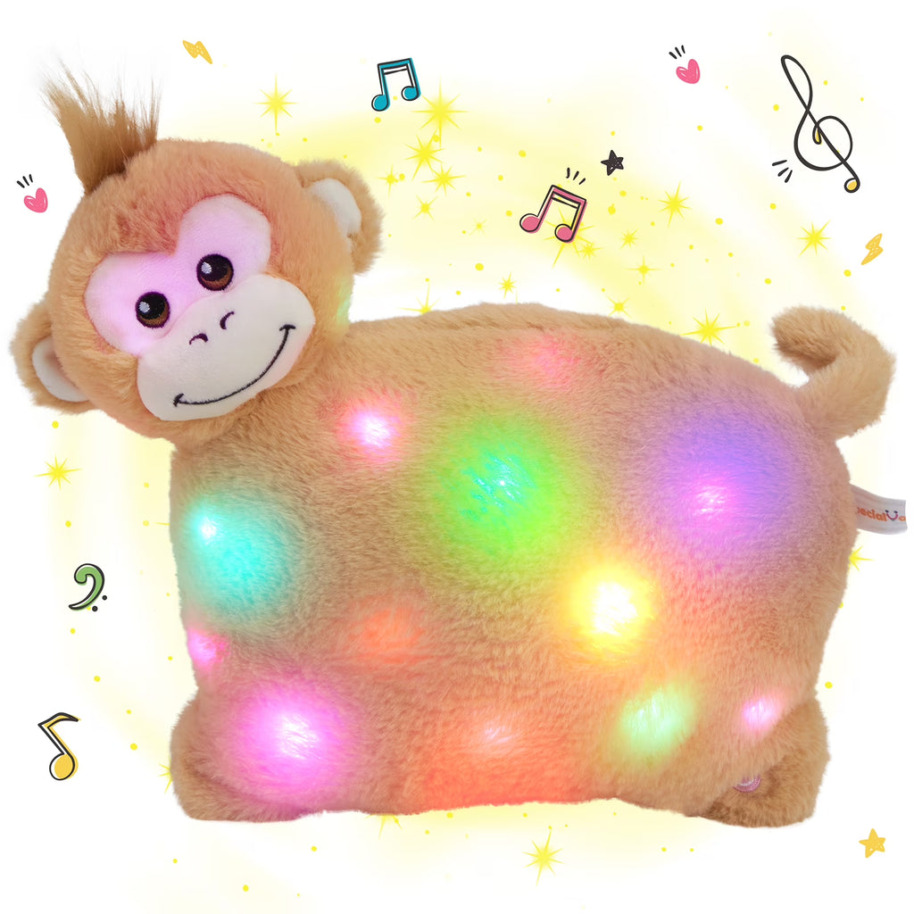 12'' Musical LED Monkey Stuffed Animal Plush Toy J778