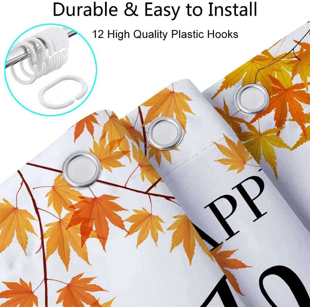 Fall Gnomes Fabric Shower Curtain Set with Hooks 72X72" A531909