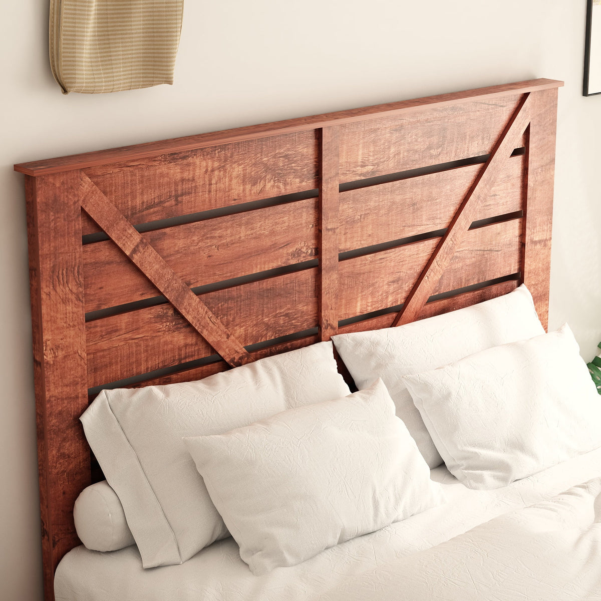 Queen Wood Platform Bed Frame with Headboard U757138