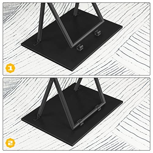 Set of 2 Folding TV Tray Tables, Marble and Gold D6806