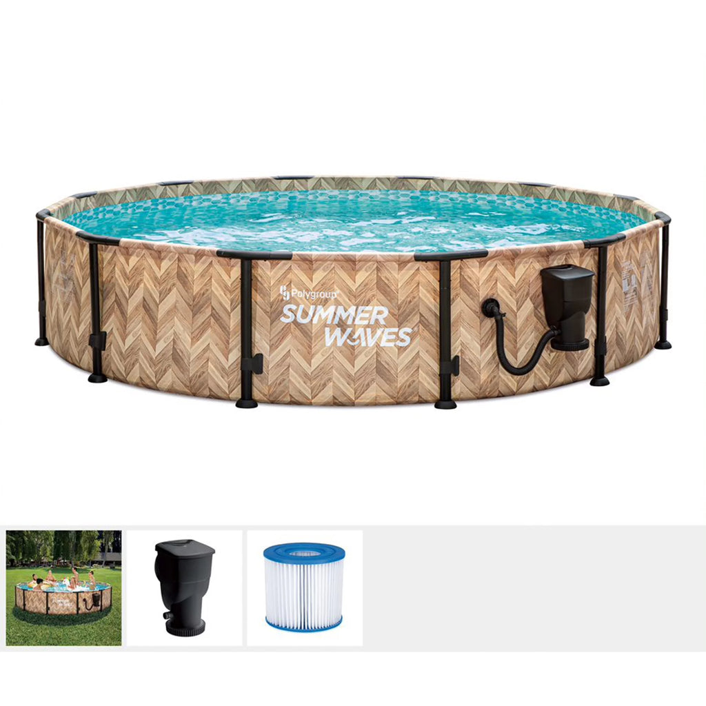 12ft x 30in Above Ground Frame Pool with Filter T278438