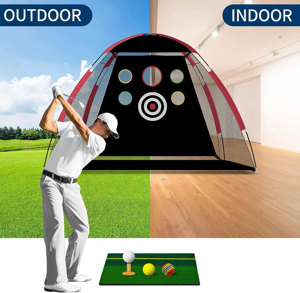 Golf Practice Net with Hitting Mat and Carry Bag T14421
